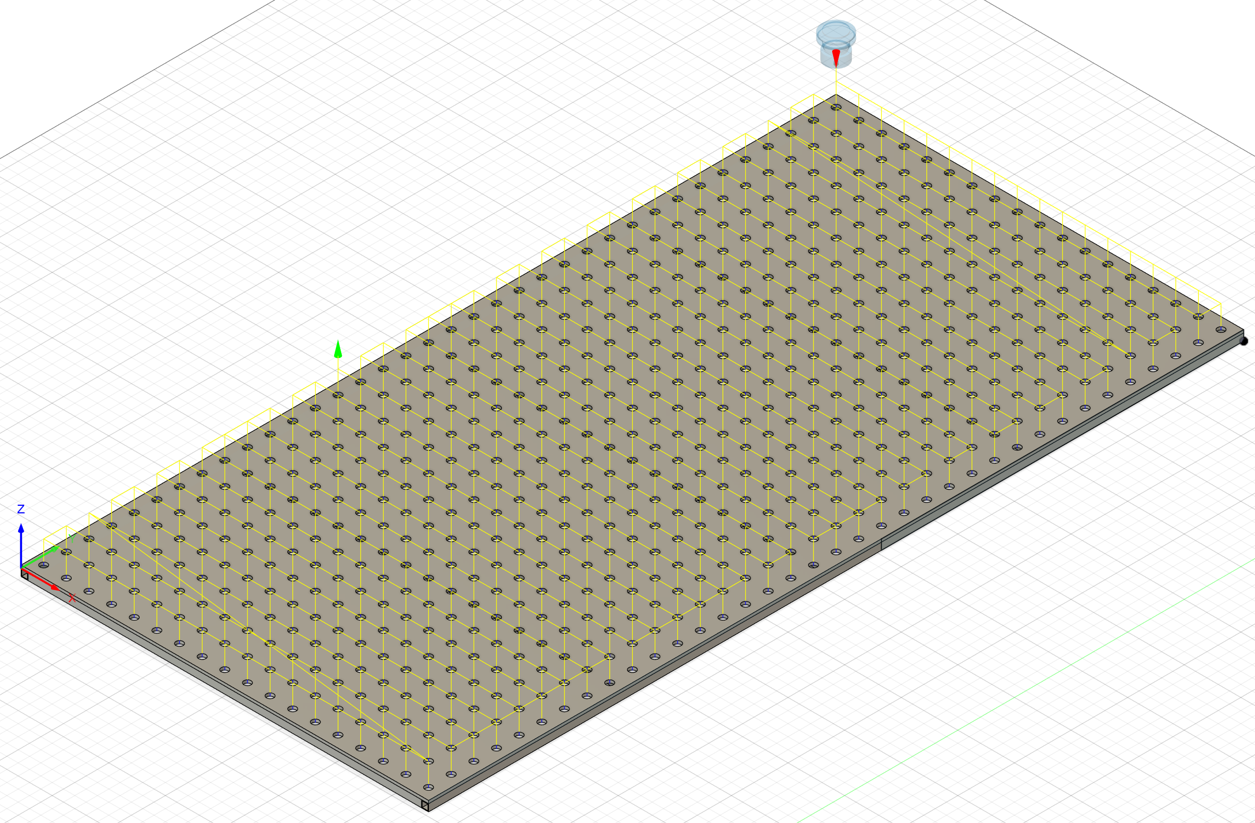 Fusion360 CAM model I created to make the tool path for the center drill